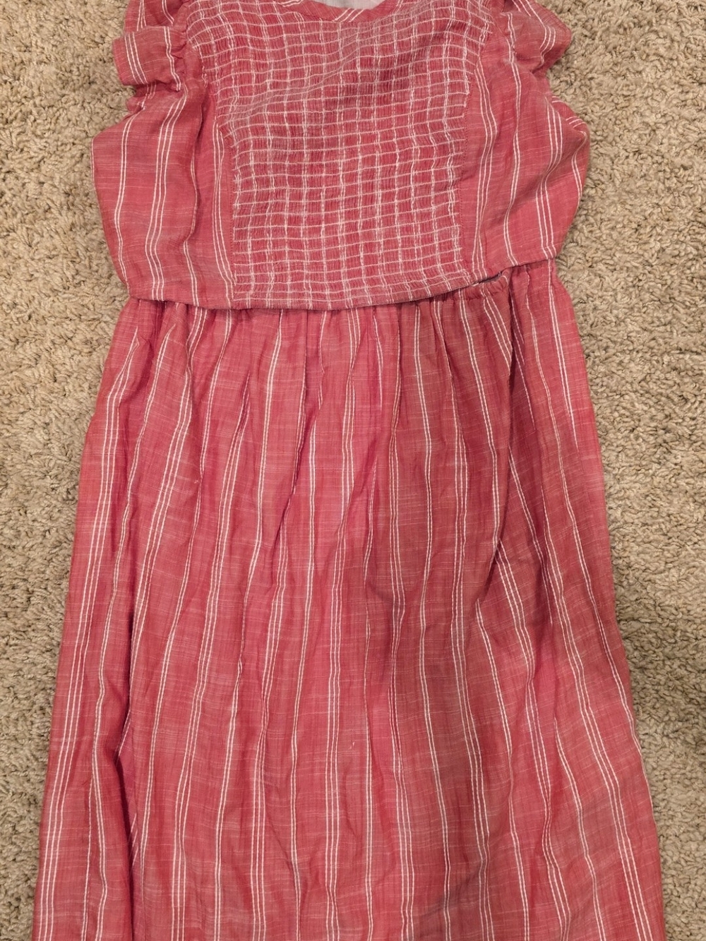 Girls Pink Striped Summer Dress